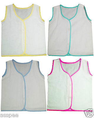 MYKID Printed Button Down Baby Jhabla  Pack of 4 - White