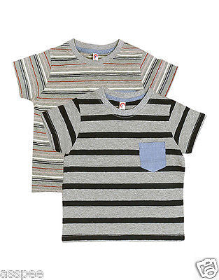 Orange and Orchid Kids Cotton Striped T-shirt Pack of 2