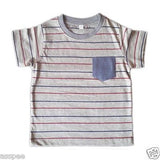 Orange and Orchid Cotton Yellow Striped Pocket Kids T-shirt