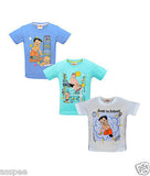 Chhota Bheem Printed Round Neck Cotton T-Shirt for Baby Boy and Girl Pack of 3