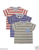 Orange and Orchid Kids Cotton Striped Boys T-shirt Pack of 3