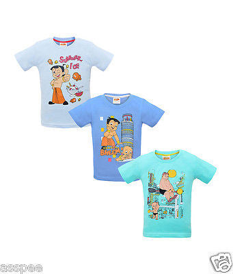 Chhota Bheem Printed Round Neck Cotton T-Shirt for Baby Boy and Girl Pack of 3