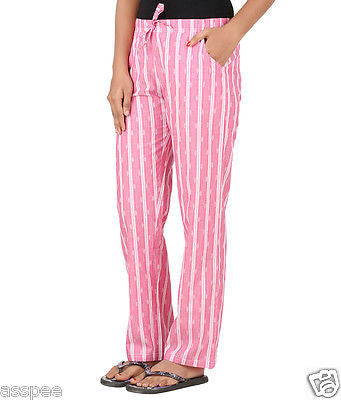 Antshrike Women Cotton Woven Pyjama Nightwear Pant -Pink