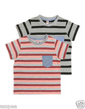 Orange and Orchid Kids Cotton Striped T-shirt Pack of 2