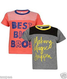 Luke and Lilly Boys Printed Round Neck Cotton Half Sleeve T-Shirt Pack of 2