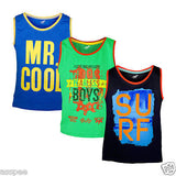 Antshrike Boys Printed Round Neck Cotton Sleeveless T-Shirt Pack of 3