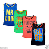 Antshrike Boys Printed Round Neck Cotton Sleeveless T-Shirt Pack of 4