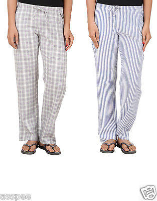 Antshrike Pack of 2 Cotton Woven Women Pyjama Nightwear Pant