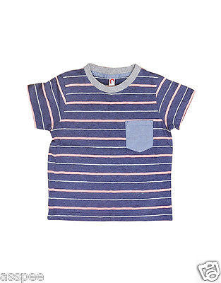 Orange and Orchid Kids Cotton Striped Boys T-shirt