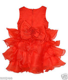Luke and Lilly  Party wear Designer Princess Girls Frock-Red