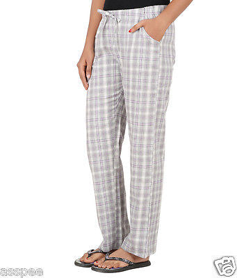 Antshrike Women Cotton Woven Pyjama Nightwear Pant -Grey