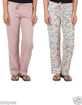 Antshrike Pack of 2 Cotton Woven Women Pyjama Nightwear Pant