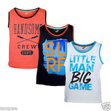 Antshrike Boys Printed Round Neck Cotton Sleeveless T-Shirt Pack of 3