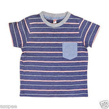 Orange and Orchid Cotton Striped Pocket Kids T-shirt Pack of 3
