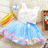 Orange and Orchid Summer Toddler Girls Clothing Dress Rose Flower Colorful petal