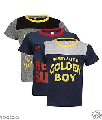Luke and Lilly Boys Printed Round Neck Cotton Half Sleeve T-Shirt Pack of 3