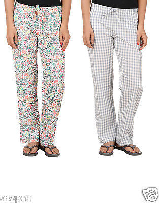 Antshrike Pack of 2 Cotton Woven Women Pyjama Nightwear Pant