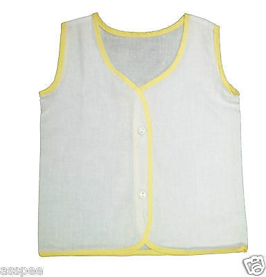 MYKID Printed Button Down Baby Jhabla  Pack of 8 - White