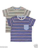 Orange and Orchid Kids Cotton Striped T-shirt Pack of 2