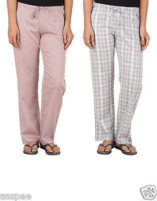 Antshrike Pack of 2 Cotton Woven Women Pyjama Nightwear Pant