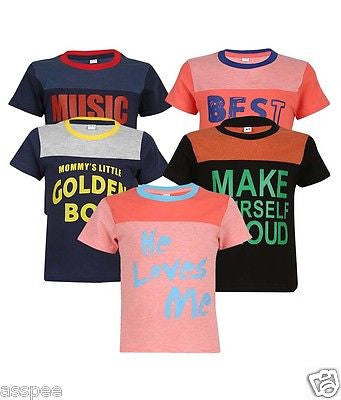 Luke and Lilly Boys Printed Round Neck Cotton Half Sleeve T-Shirt Pack of 5