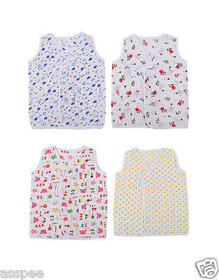 Orange and Orchid Printed Front Knot Baby Jhabla Pack of 4 - White