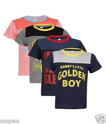 Luke and Lilly Boys Printed Round Neck Cotton Half Sleeve T-Shirt Pack of 4