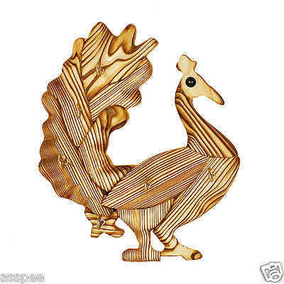 Luke and Lilly Woodcraft Peacock Keyholder 4 Hooks