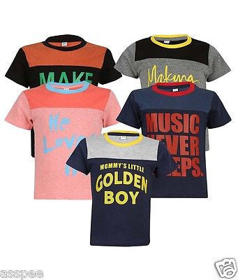 Luke and Lilly Boys Printed Round Neck Cotton Half Sleeve T-Shirt Pack of 5