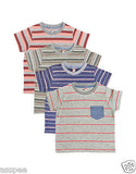 Orange and Orchid Kids Cotton Striped T-shirt Pack of 4
