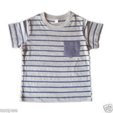 Orange and Orchid Cotton Striped  Pocket Kids T-shirt Pack of 2
