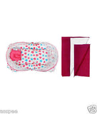 Orange And Orchid Cotton Mosquito Net Bed With Red Color Dry Sheet