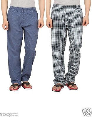 Antshrike Men's Cotton Woven Pyjama Night Pant Pack of 2