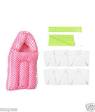 Orange and Orchid Baby Sleeping Bag With  Green Color Dry Sheet & Nappy White