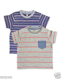 Orange and Orchid Kids Cotton Striped T-shirt Pack of 2