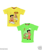 Chhota Bheem Printed Round Neck Cotton T-Shirt for Baby Boy and Girl Pack of 2