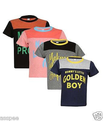 Luke and Lilly Boys Printed Round Neck Cotton Half Sleeve T-Shirt Pack of 4