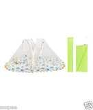 Orange And Orchid Cotton Mosquito Net Bed With Green Color Dry Sheet