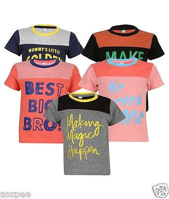 Luke and Lilly Boys Printed Round Neck Cotton Half Sleeve T-Shirt Pack of 5