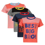 Luke and Lilly Boys Printed Round Neck Cotton Half Sleeve T-Shirt Pack of 4